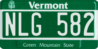 VT license plate NLG582
