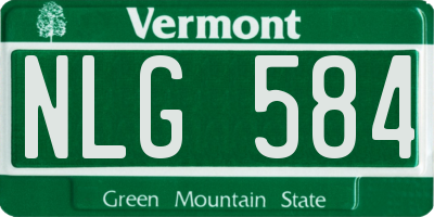 VT license plate NLG584