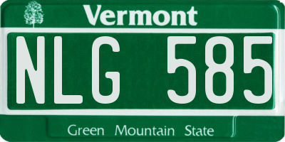 VT license plate NLG585