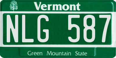 VT license plate NLG587