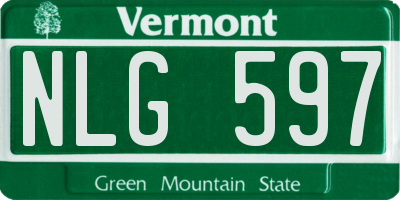 VT license plate NLG597