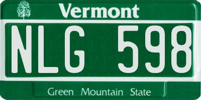 VT license plate NLG598