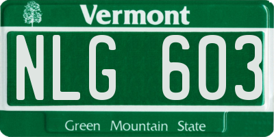 VT license plate NLG603