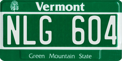 VT license plate NLG604