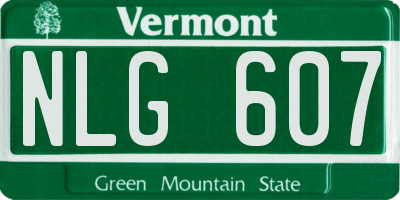 VT license plate NLG607