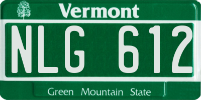 VT license plate NLG612