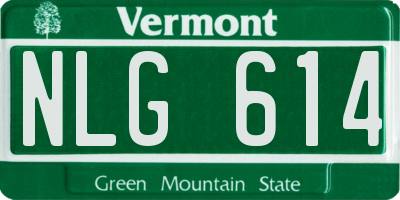VT license plate NLG614