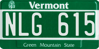 VT license plate NLG615