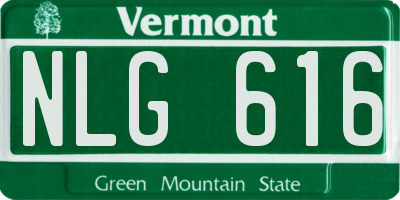 VT license plate NLG616