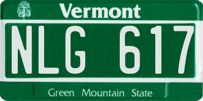 VT license plate NLG617