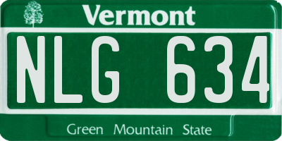 VT license plate NLG634