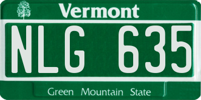 VT license plate NLG635