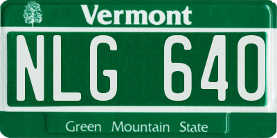 VT license plate NLG640