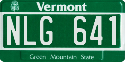 VT license plate NLG641