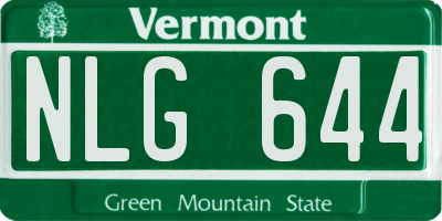 VT license plate NLG644
