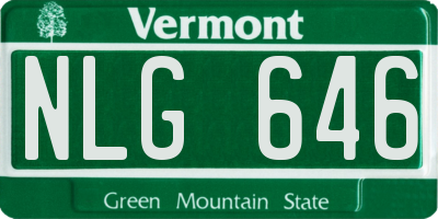 VT license plate NLG646