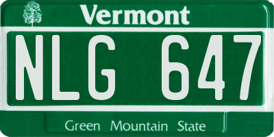 VT license plate NLG647