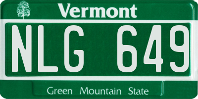 VT license plate NLG649