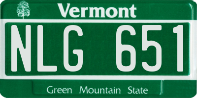 VT license plate NLG651
