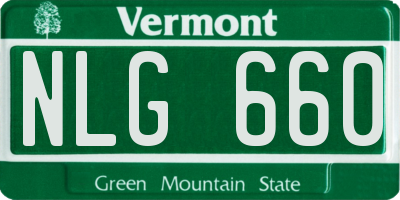 VT license plate NLG660