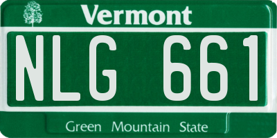 VT license plate NLG661