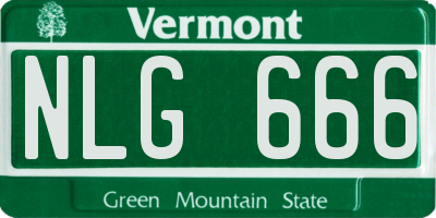 VT license plate NLG666