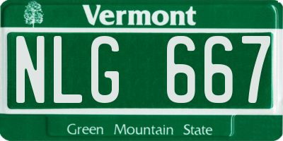 VT license plate NLG667