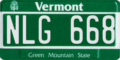VT license plate NLG668