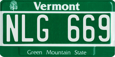 VT license plate NLG669