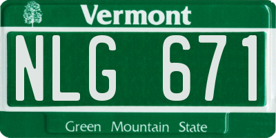 VT license plate NLG671