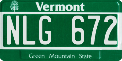 VT license plate NLG672