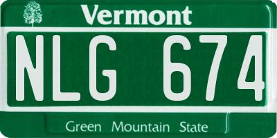 VT license plate NLG674