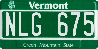 VT license plate NLG675