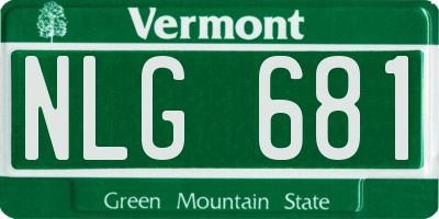 VT license plate NLG681