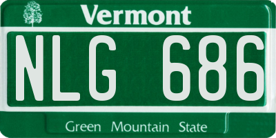 VT license plate NLG686