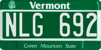 VT license plate NLG692