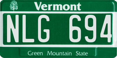 VT license plate NLG694