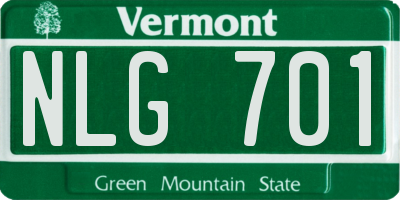 VT license plate NLG701