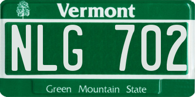 VT license plate NLG702