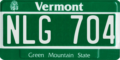 VT license plate NLG704