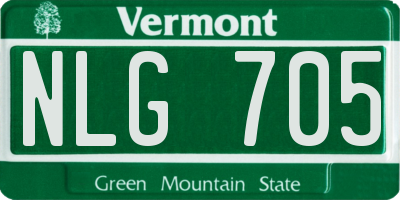 VT license plate NLG705