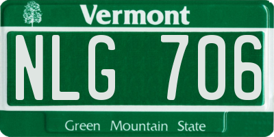 VT license plate NLG706
