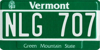 VT license plate NLG707
