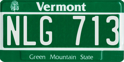 VT license plate NLG713