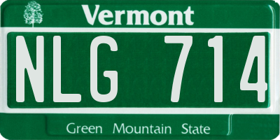 VT license plate NLG714