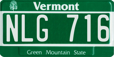 VT license plate NLG716
