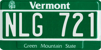 VT license plate NLG721