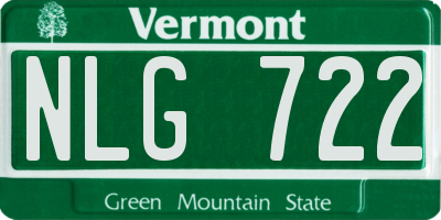 VT license plate NLG722