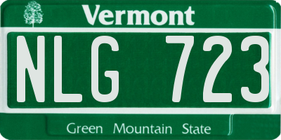 VT license plate NLG723