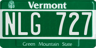 VT license plate NLG727